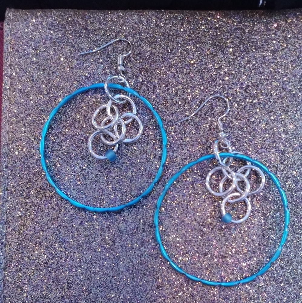 Handcrafted mini hoop dangle earrings